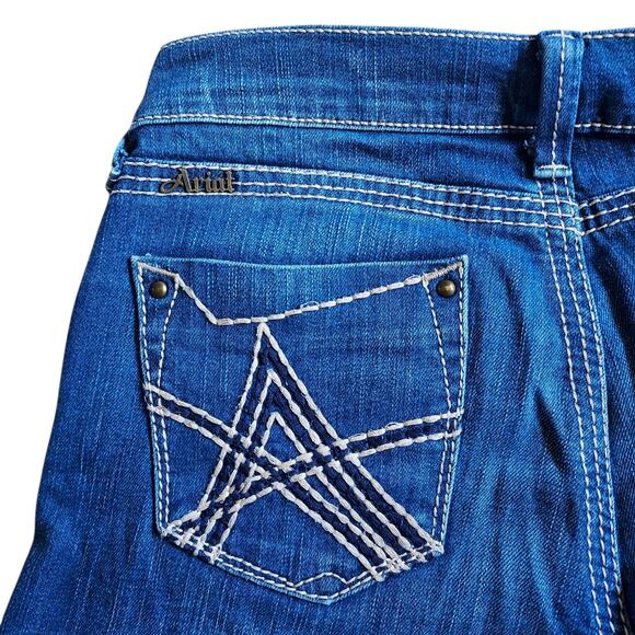 Ariat Turquoise Women's Low Rise Bootcut Med Wash Jeans Western Cowgirl Sz 29L - Picture 7 of 11
